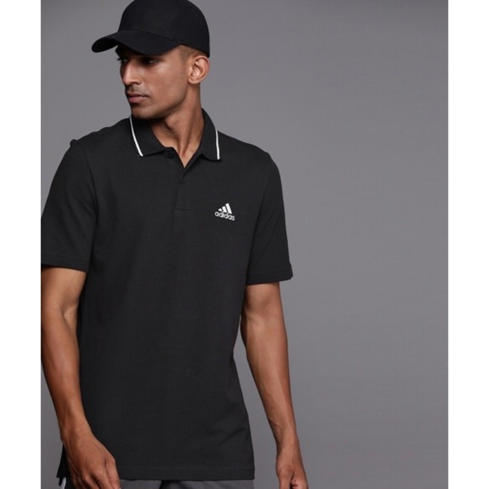 Adidas Mens Black Polo Shirt Short‎ Sleeve Climalite Size 2XL